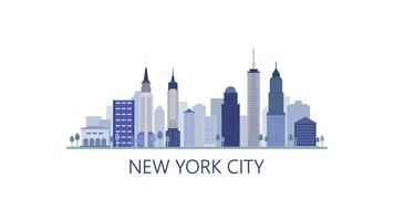 New york skyline on white background
