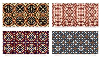 Batik seamless pattern vector set