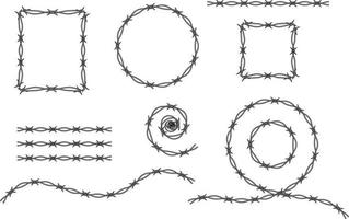 barbed wire frame collection vector