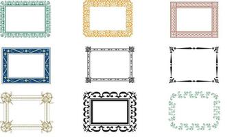 vintage frame set collection vector