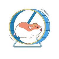 Hamster in a running wheel vector