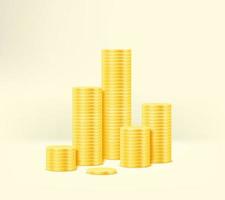 Stacks of golden coins. Golden coins stacks vector illustration