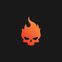 fire skull logo design vector