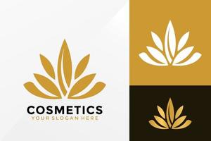 diseño de vector de logotipo de cosméticos de loto de belleza. emblema de identidad de marca, concepto de diseños, logotipos, elemento de logotipo para plantilla.