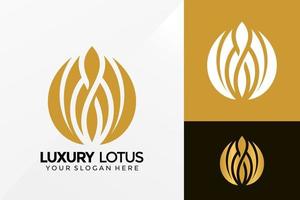 Abstract Luxury Lotus Logo Vector Design. Brand Identity emblem, designs concept, logos, logotype element for template.