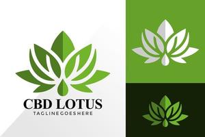 Diseño de logotipo de aceite de loto de cbd, concepto de diseños de logotipos abstractos para plantilla vector