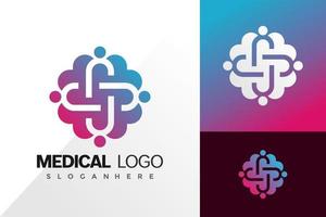 colorido diseño de vector de logotipo de cruz médica. emblema abstracto, concepto de diseños, logotipos, elemento de logotipo para plantilla