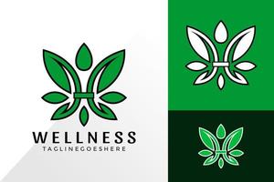 Letra h mariposa wellness logo vector diseño, logotipos creativos diseños concepto de plantilla