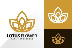 Golden lotus spa logo diseño vectorial, logotipos creativos diseños de concepto de plantilla vector
