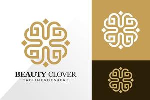 Trébol de belleza concepto de vector de diseño de logotipo e icono para la plantilla