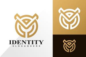 Logotipo abstracto de la letra m del búho y el concepto del vector del diseño del icono para la plantilla