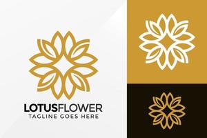 diseño de logotipo de boutique de flor de loto, vector de logotipos de identidad de marca, logotipo moderno, plantilla de ilustración de vector de diseños de logotipo