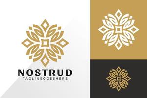 Diseño de vector de logotipo ornamental de flores, concepto de diseños de logotipos creativos para plantilla