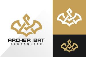 Letra a ancher bat logo design inspiración vector