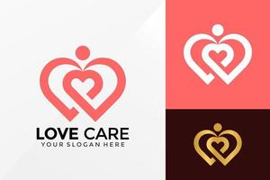 Love Care Logo Vector Design. Brand Identity emblem, designs concept, logos, logotype element for template.