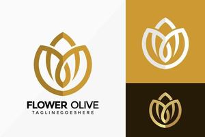 Luxury Beauty Flower Lotus Logo Vector Design. Brand Identity emblem, designs concept, logos, logotype element for template.