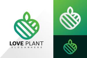 Love plant logo vector design. Abstract emblem, designs concept, logos, logotype element for template