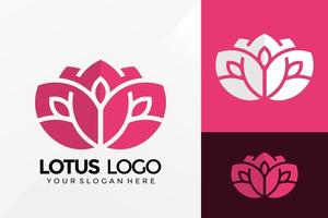 diseño de logotipo de loto creativo, vector de logotipos de identidad de marca, logotipo moderno, plantilla de ilustración de vector de diseños de logotipos