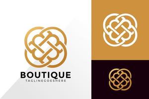 Golden Floral Elegant Logo Design, Abstract Logos Designs Concept for Template vector