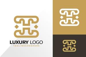 Letter h luxury logo and icon design vector concept for template