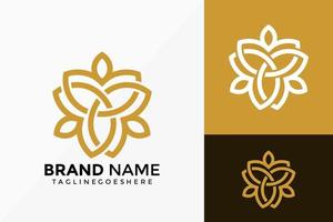 Luxury Abstract Flower Logo Vector Design. Brand Identity emblem, designs concept, logos, logotype element for template.