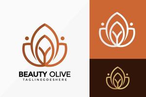 Luxury Beauty Lotus Logo Vector Design. Brand Identity emblem, designs concept, logos, logotype element for template.