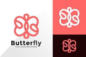 Diseño de logotipo creativo de mariposa, concepto de diseños de logotipos abstractos para plantilla vector