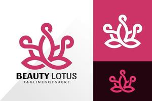 Diseño de vector de logotipo de flor de loto de belleza, concepto de diseños de logotipos creativos para plantilla