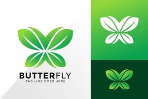 Butterfly Leaf Logo Design, Brand Identity Logos Designs Vector Illustration Template