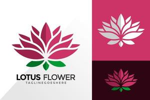 Colorful Lotus Flower Logo Vector Design. Abstract emblem, designs concept, logos, logotype element for template