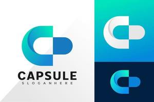 C letter capsule logo vector design. Abstract emblem, designs concept, logos, logotype element for template