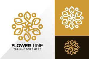 Flower Line Art Logo Design, Brand Identity Logos Designs Vector Illustration Template