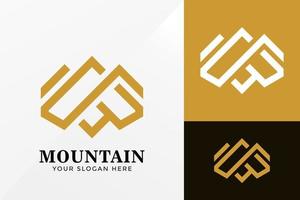Letra a diseño de logotipo de montaña, vector de logotipos de identidad de marca, logotipo moderno, plantilla de ilustración de vector de diseños de logotipos
