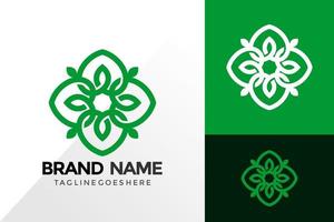Diseño de logotipo de adorno de flor de hoja, concepto de diseños de logotipos abstractos para plantilla vector