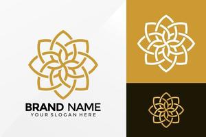 Lotus Flower Geometric Logo Vector Design. Brand Identity emblem, designs concept, logos, logotype element for template.
