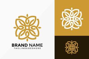 diseño creativo del vector del logotipo de la flor abstracta. emblema de identidad de marca, concepto de diseños, logotipos, elemento de logotipo para plantilla.