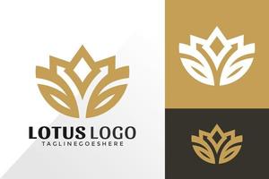 Flowers Lotus Minimalist Logo Vector Design, Creative Logos Designs Concept for Template