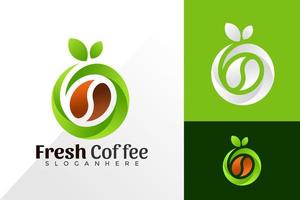 Fresh Coffee logo vector design. Abstract emblem, designs concept, logos, logotype element for template