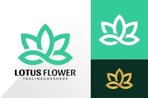 Diseño de vector de logotipo de belleza de flor de loto, concepto de diseños de logotipos creativos para plantilla