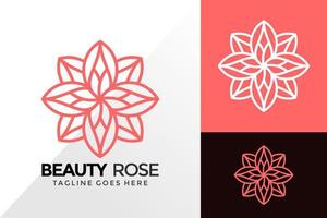 Beauty Line Rose Logo Design, Brand Identity Logos Designs Vector Illustration Template