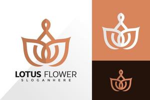 Beauty lotus flower oil logo vector design. Abstract emblem, designs concept, logos, logotype element for template