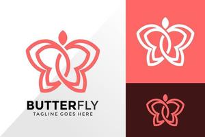 Diseño de logotipo de mariposa de belleza, diseños de logotipos de identidad de marca, plantilla de ilustración vectorial vector