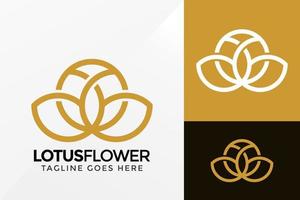 Flower Lotus Geometric Logo Design, Brand Identity logos vector, modern logo, Logo Designs Vector Illustration Template