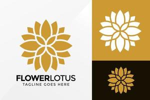 diseño de logotipo de adorno de flor de loto, vector de logotipos de identidad de marca, logotipo moderno, plantilla de ilustración de vector de diseños de logotipo