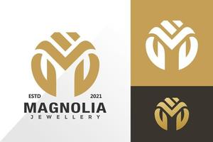 Letter m diamond jewellery logo and icon design vector concept for template