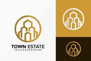 Circle Town Estate Logo Vector Design. Abstract emblem, designs concept, logos, logotype element for template.