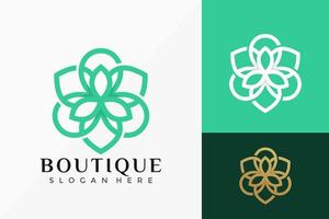 Boutique Flower Spa Logo Vector Design. Abstract emblem, designs concept, logos, logotype element for template.