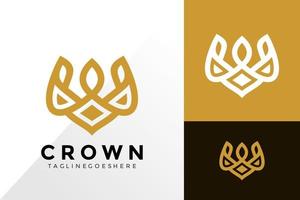 Crown Ornament Logo Design, Brand Identity Logos Designs Vector Illustration Template