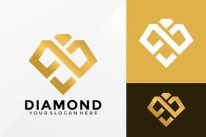 elegante diseño de logotipo de diamante, vector de logotipos de identidad de marca, logotipo moderno, plantilla de ilustración de vector de diseños de logotipos