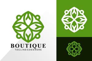 Green Boutique Logo Design, Abstract Logos Designs Concept for Template vector